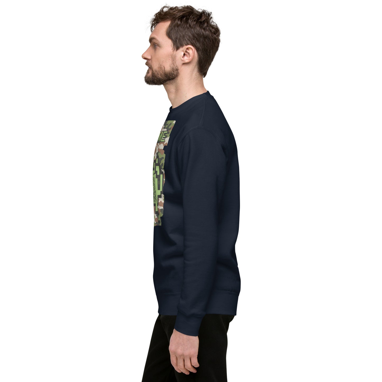 Green Camo Alien QR Code Sweatshirt β Stealth Style for Gamers