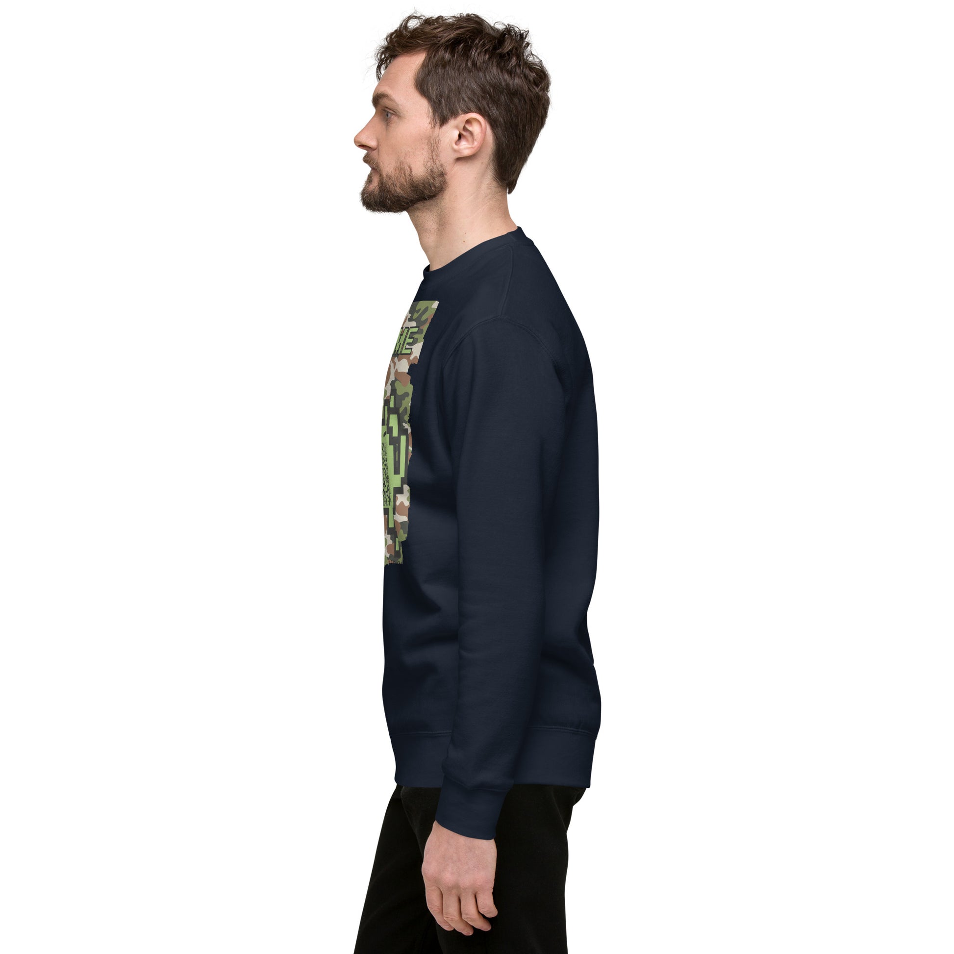 Green Camo Alien QR Code Sweatshirt β Stealth Style for Gamers
