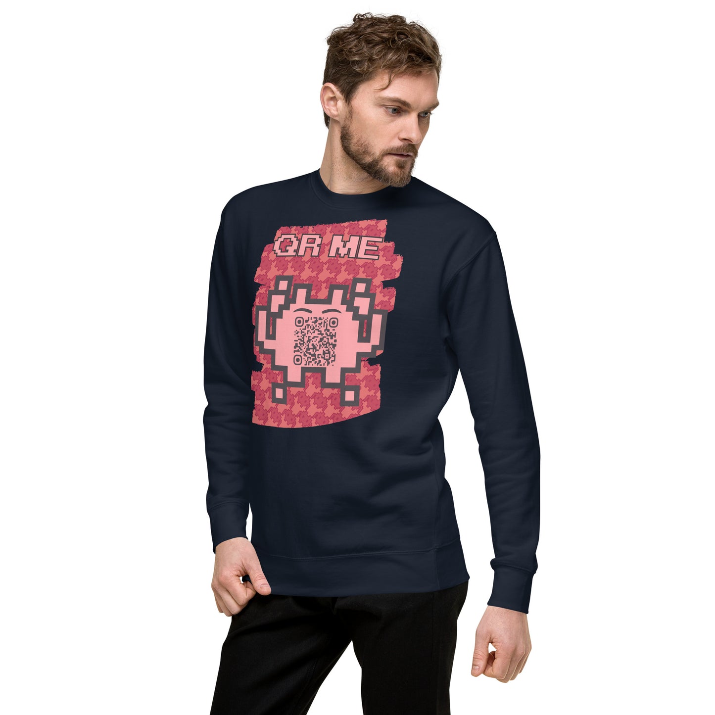 Red Alien QR Code Sweatshirt β Bold Tech for Gamers & YouTubers