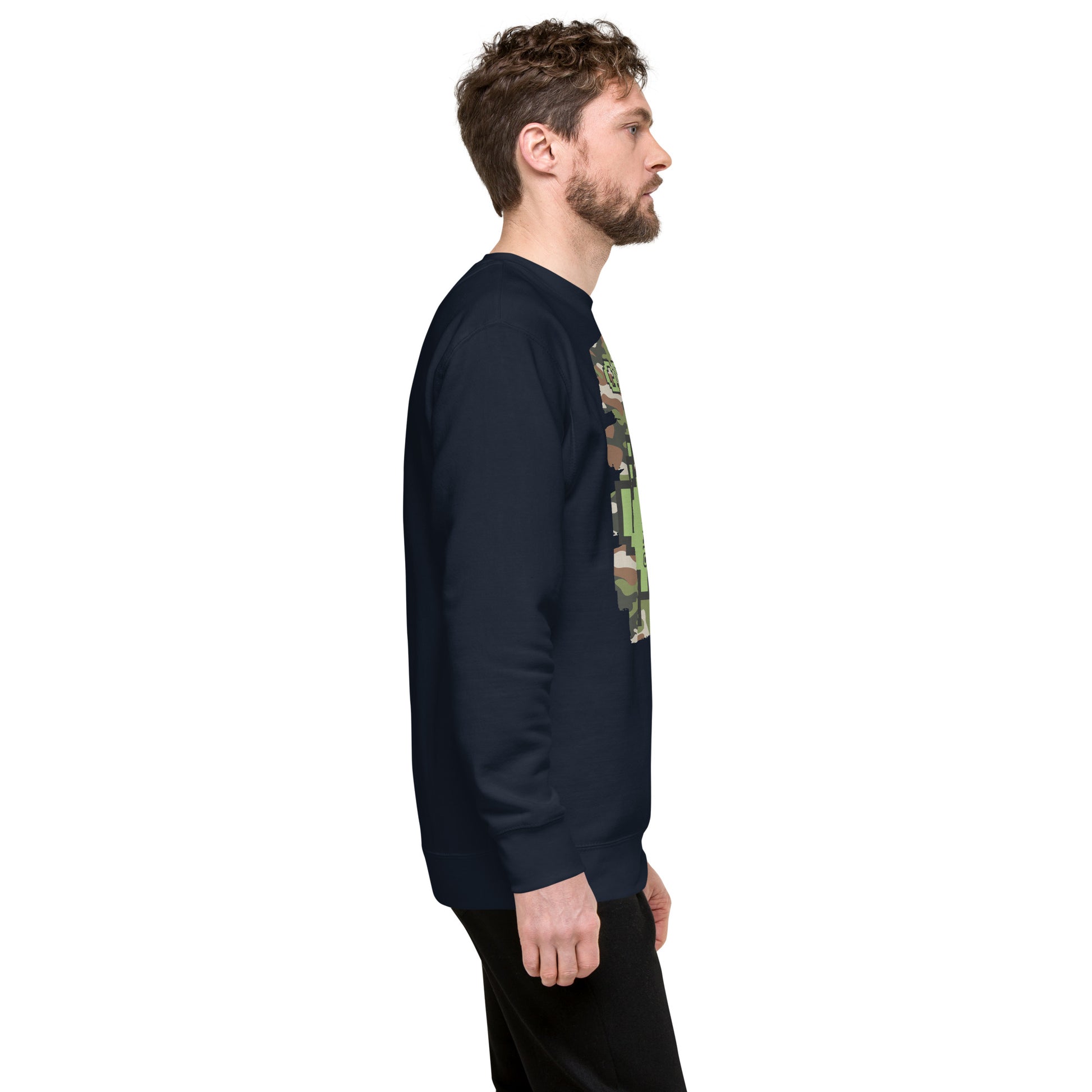 Green Camo Alien QR Code Sweatshirt β Stealth Style for Gamers