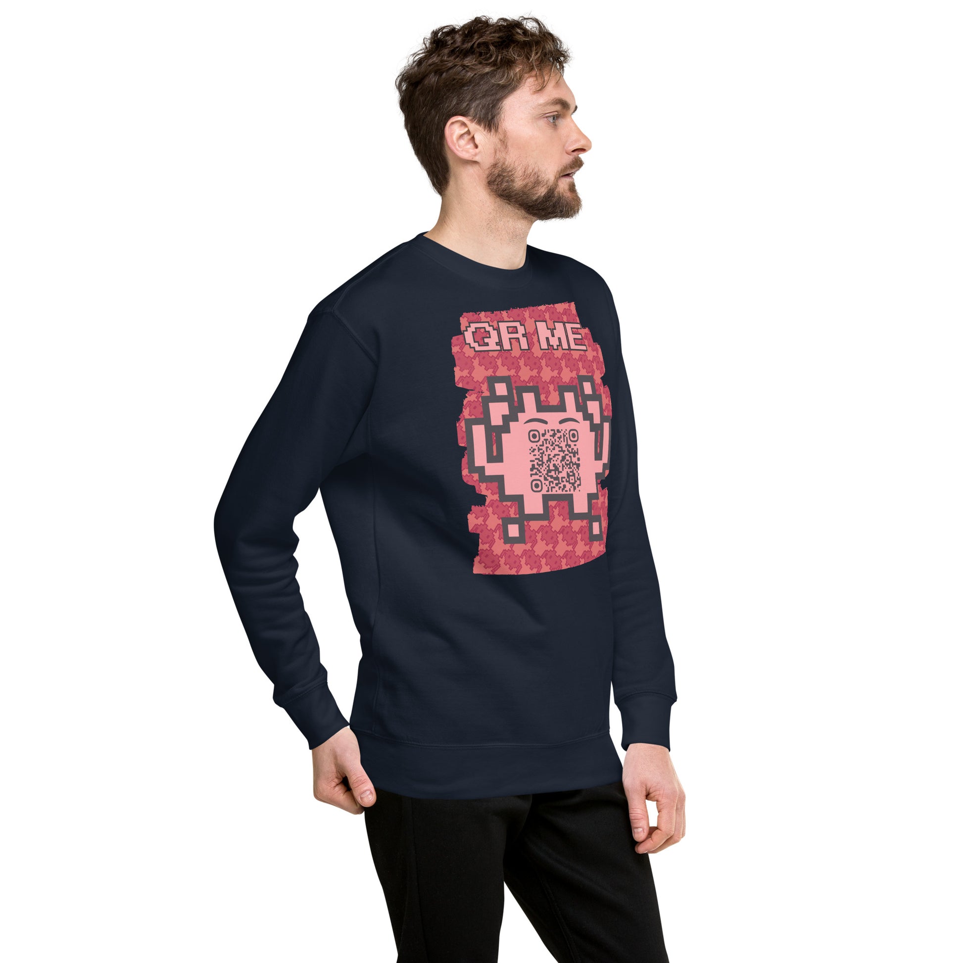 Red Alien QR Code Sweatshirt β Bold Tech for Gamers & YouTubers