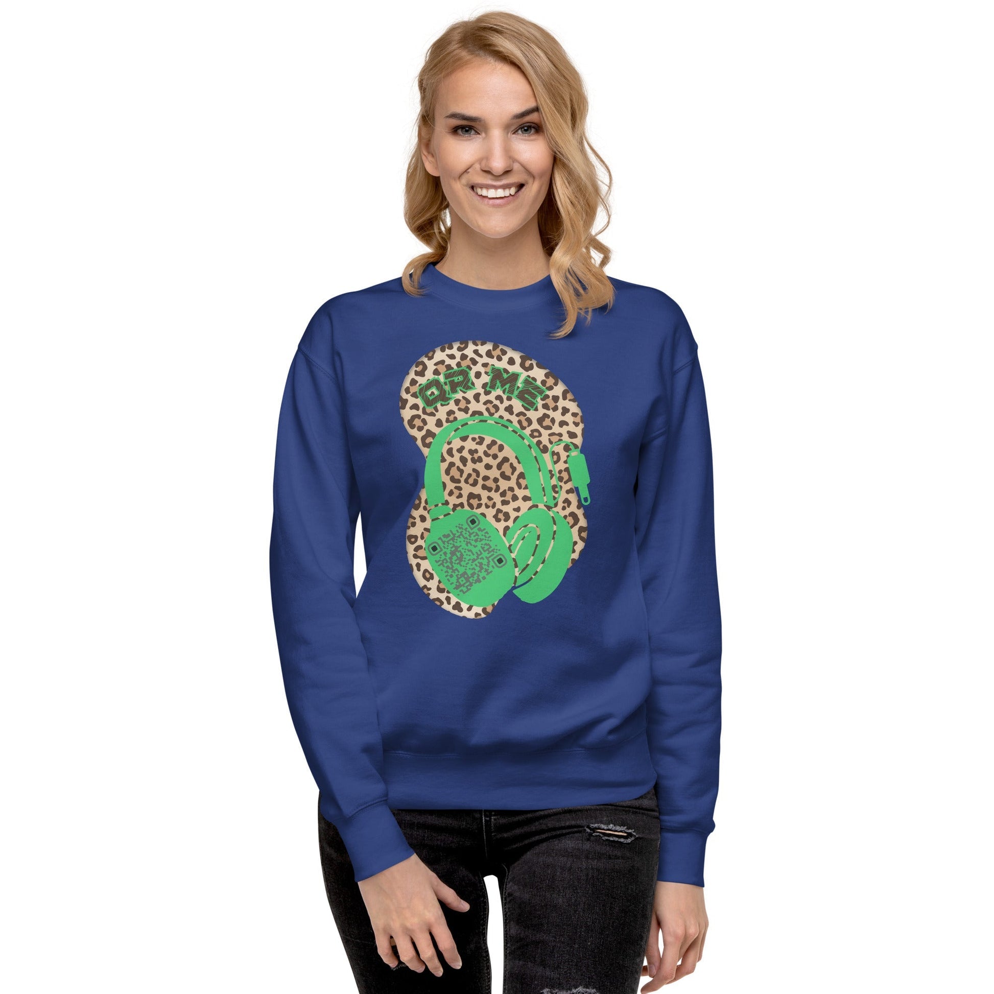 Leopard Print Personalized QR Code Sweatshirt β Wear Your Playlist!