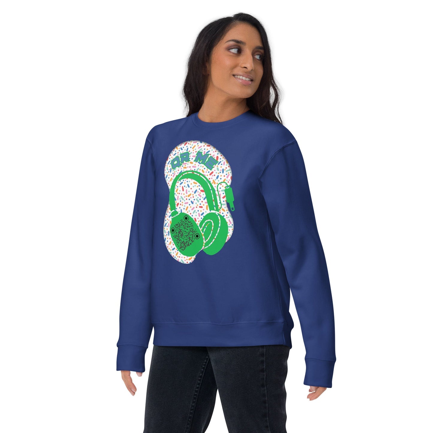 Personalized QR Code Sweatshirt β Polka Dot Playlist!
