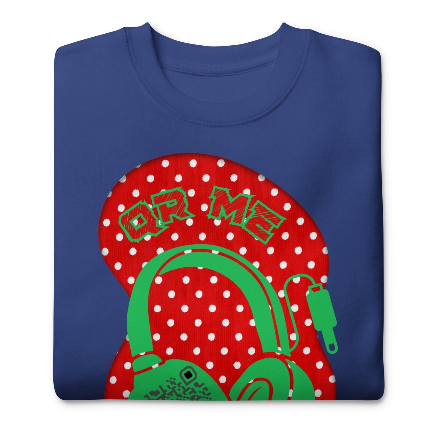 Personalized QR Code Polka Dot Sweatshirt β Tune In & Stand Out