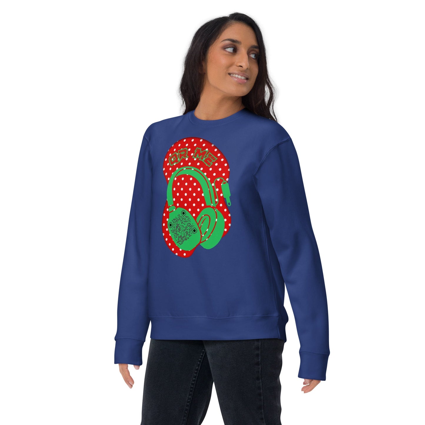 Personalized QR Code Polka Dot Sweatshirt β Tune In & Stand Out