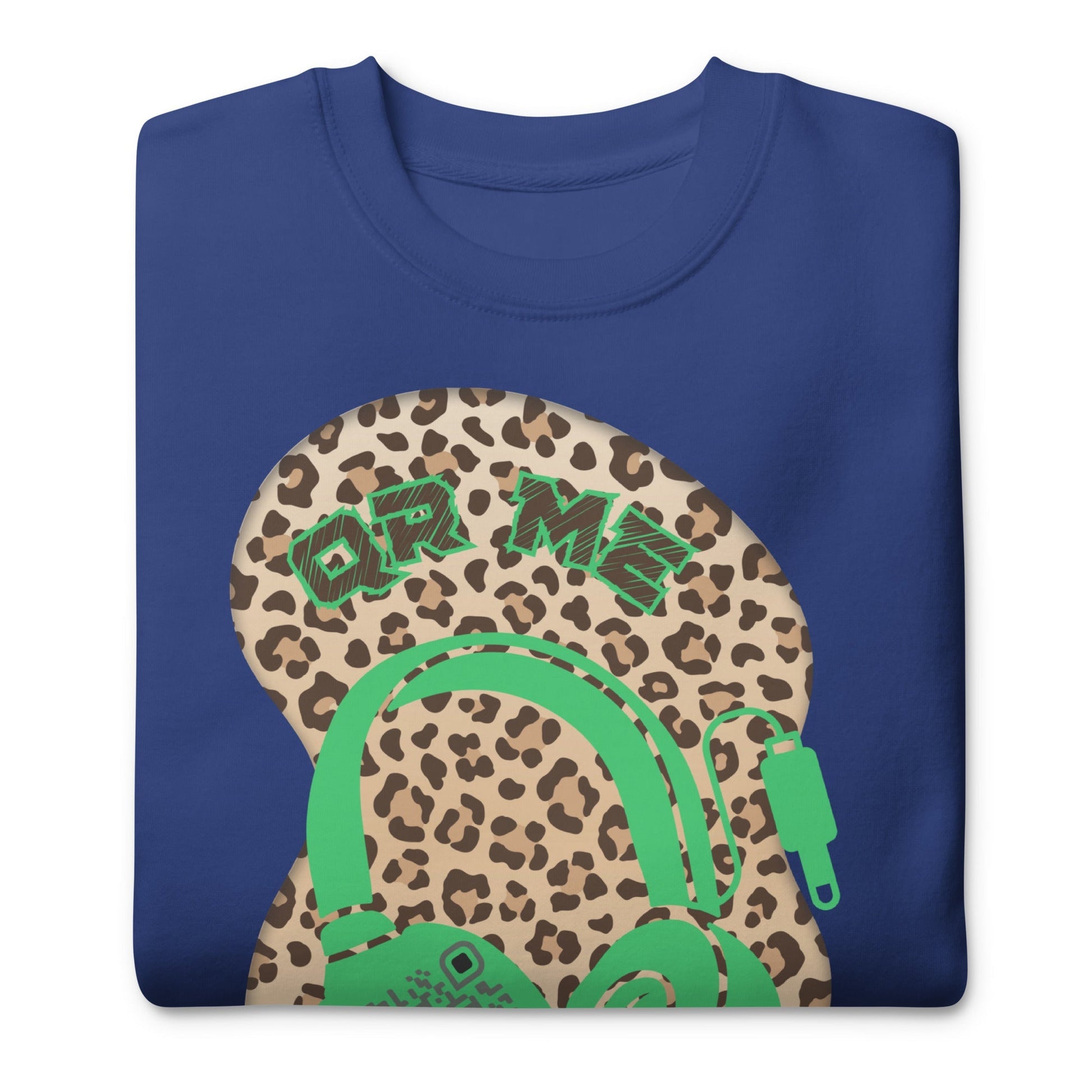 Leopard Print Personalized QR Code Sweatshirt β Wear Your Playlist!