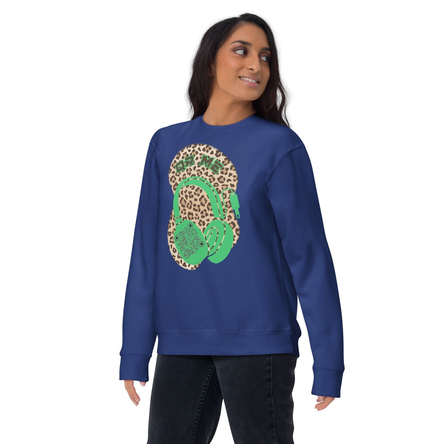 Leopard Print Personalized QR Code Sweatshirt β Wear Your Playlist!