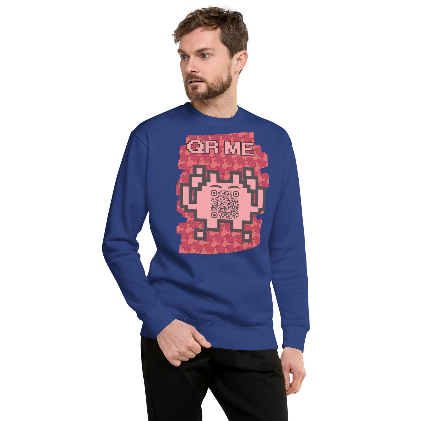 Red Alien QR Code Sweatshirt β Bold Tech for Gamers & YouTubers