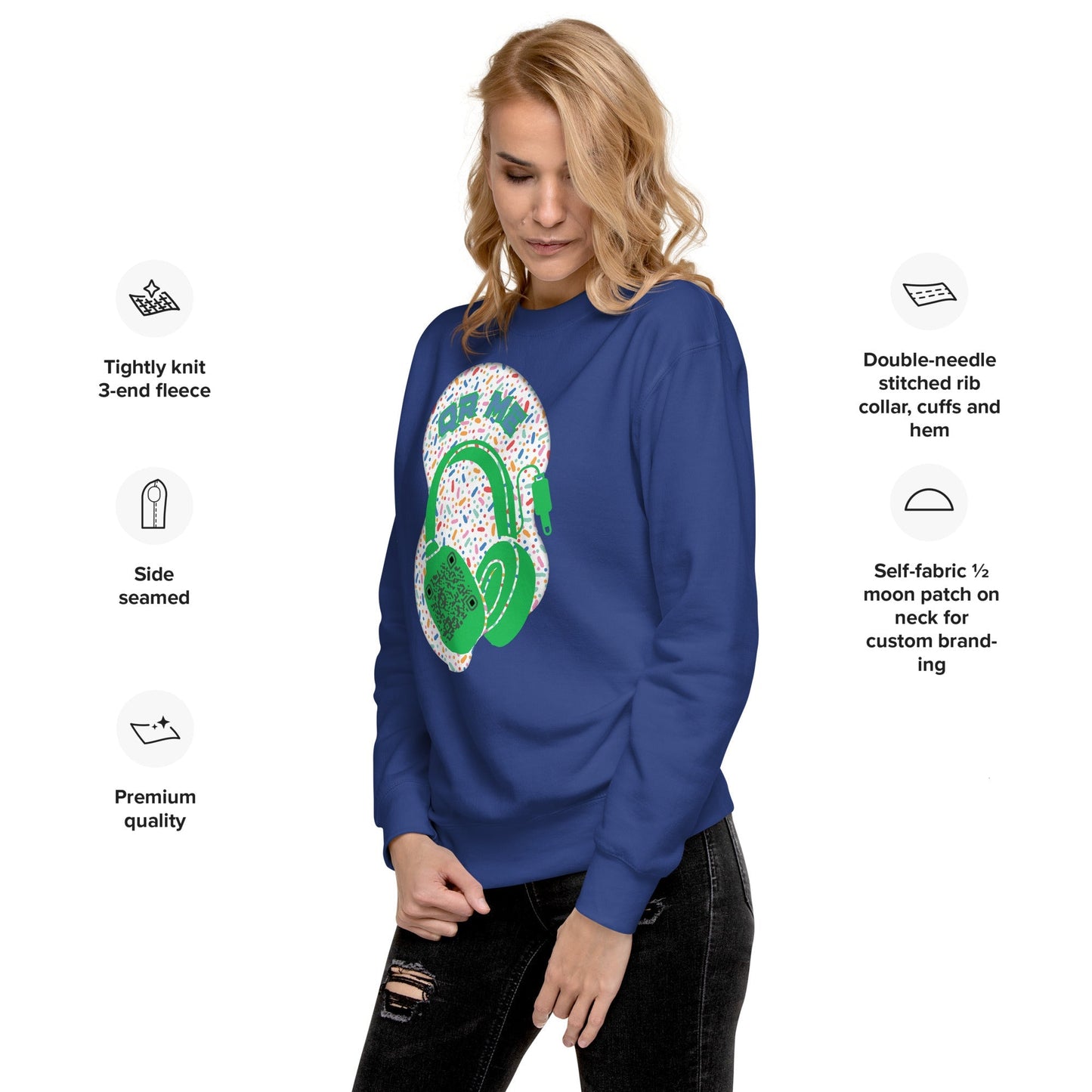 Personalized QR Code Sweatshirt β Polka Dot Playlist!