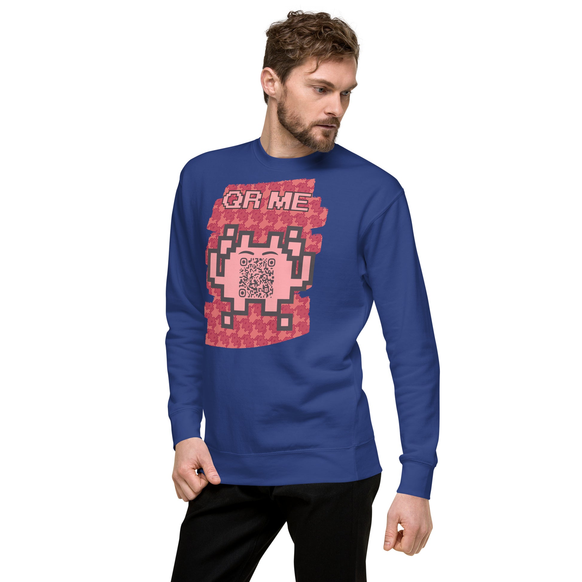 Red Alien QR Code Sweatshirt β Bold Tech for Gamers & YouTubers