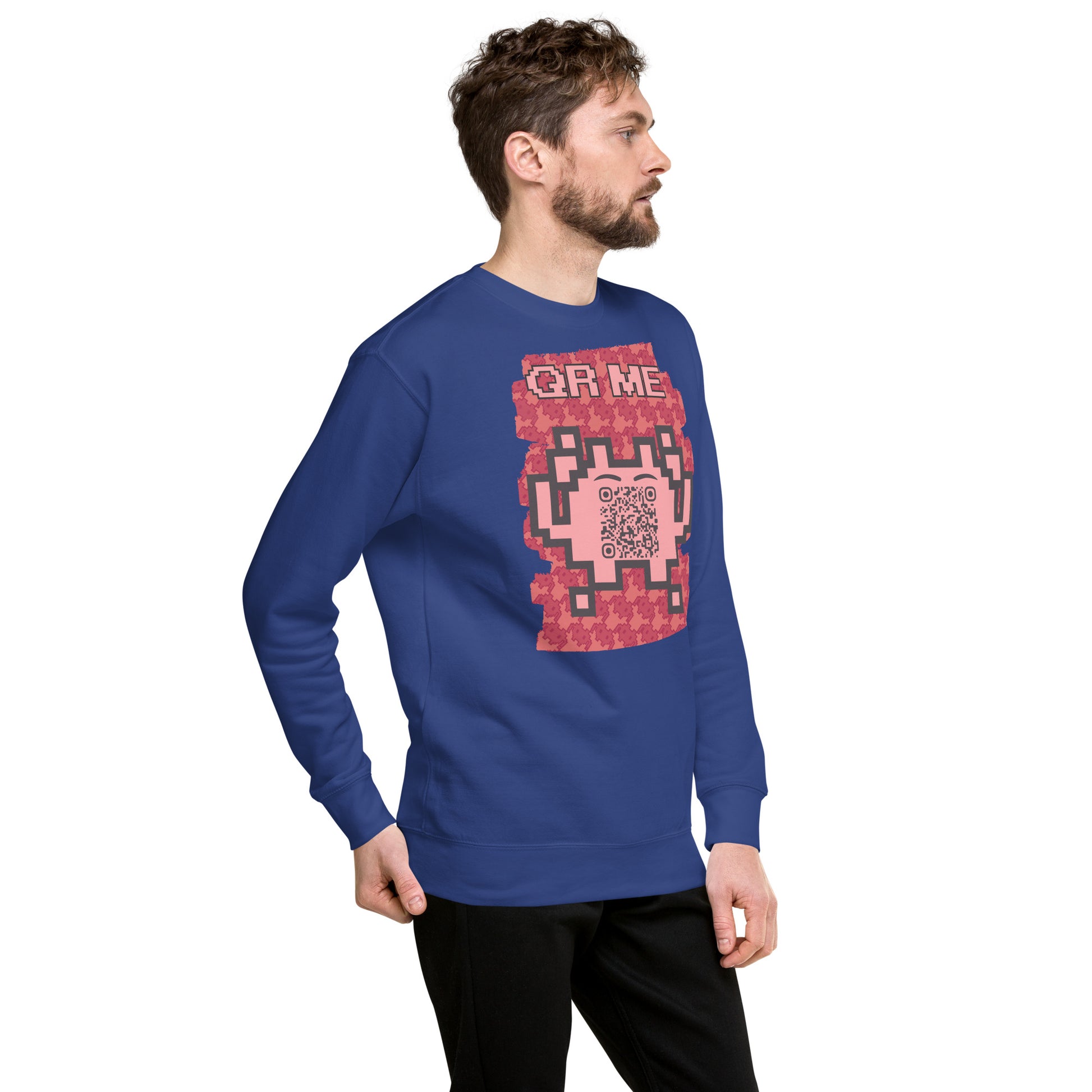 Red Alien QR Code Sweatshirt β Bold Tech for Gamers & YouTubers