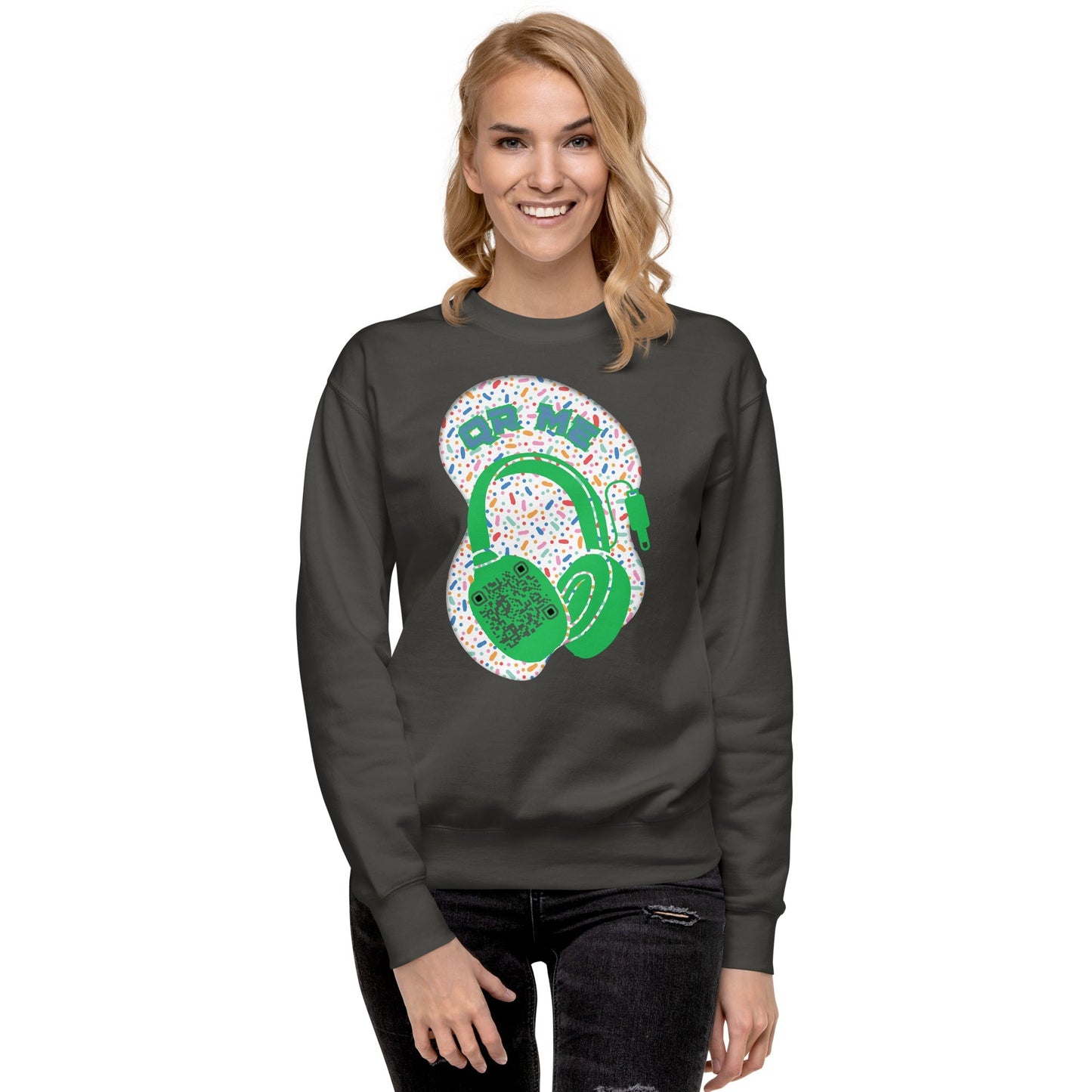Personalized QR Code Sweatshirt β Polka Dot Playlist!