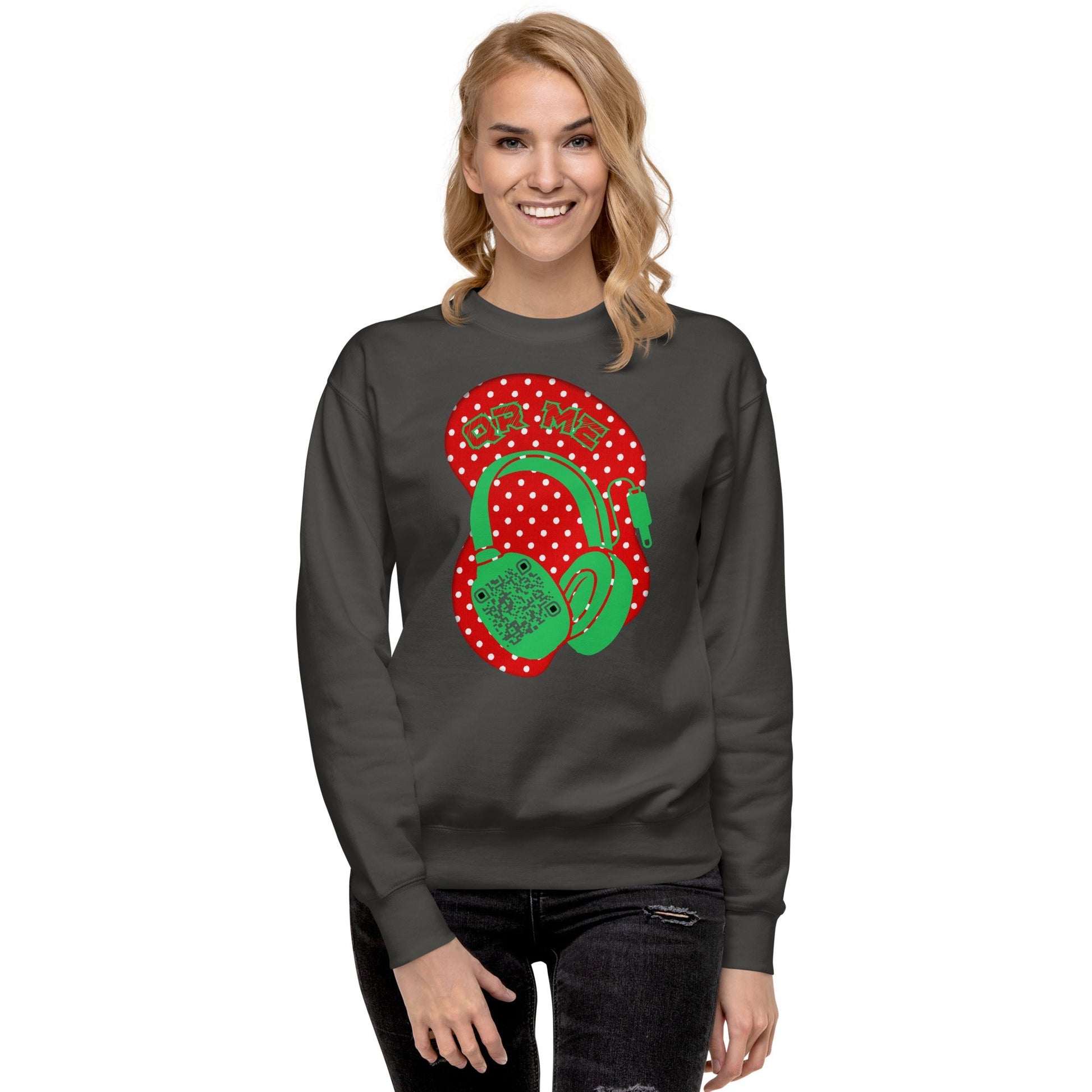 Personalized QR Code Polka Dot Sweatshirt β Tune In & Stand Out