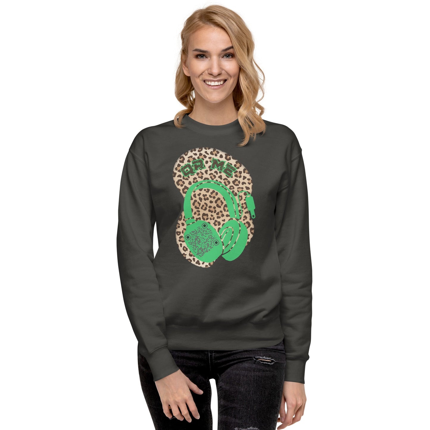 Leopard Print Personalized QR Code Sweatshirt β Wear Your Playlist!