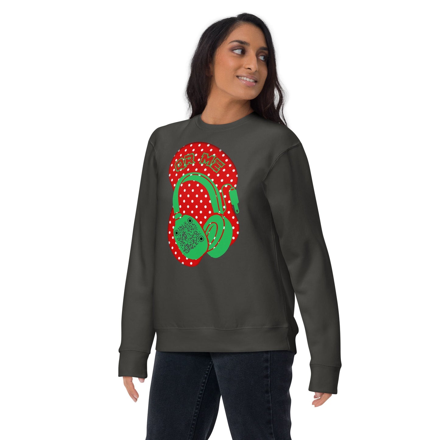 Personalized QR Code Polka Dot Sweatshirt β Tune In & Stand Out