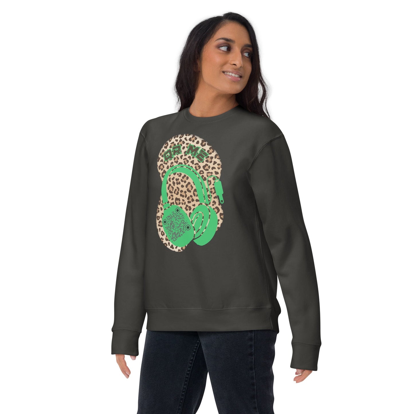 Leopard Print Personalized QR Code Sweatshirt β Wear Your Playlist!