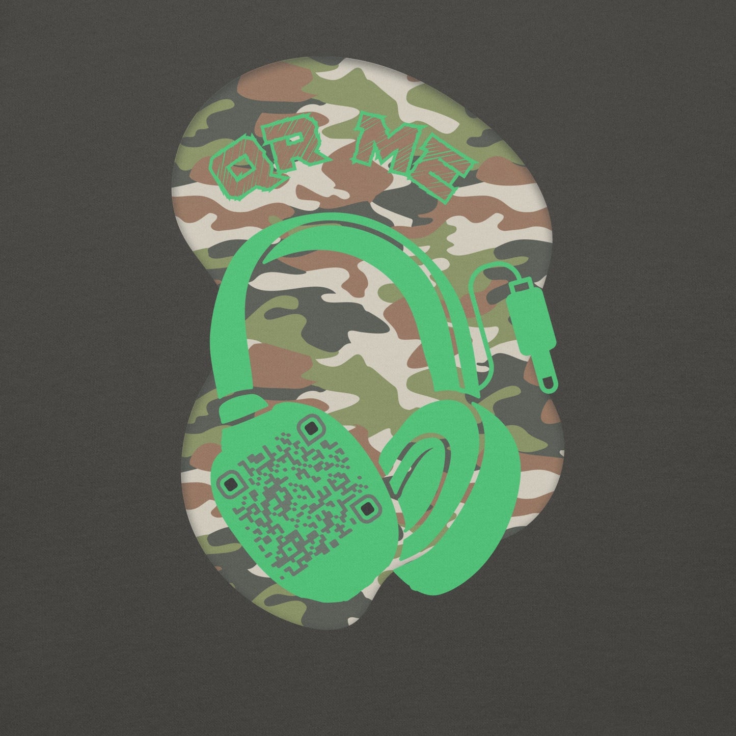 Personalized QR Code Sweatshirt – Camouflage Beats Edition 🎶