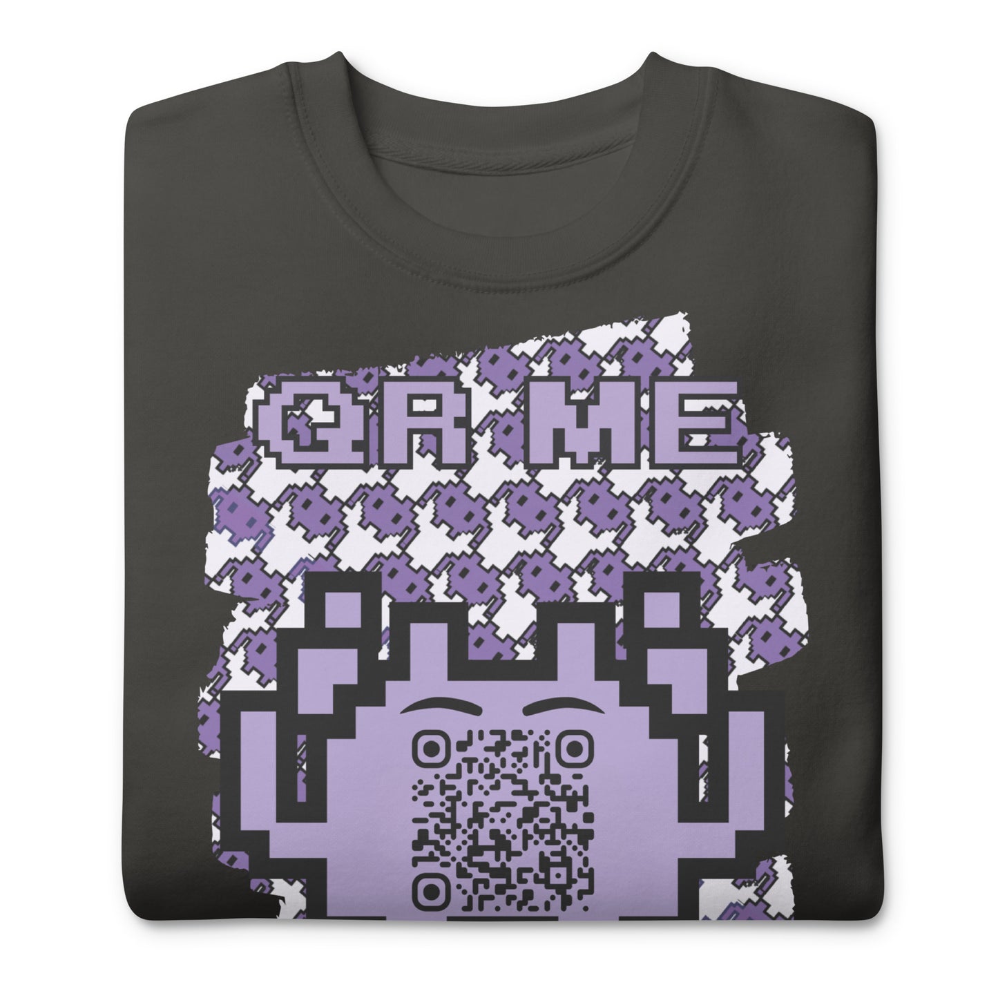 Purple Alien QR Code Sweatshirt β Classic Style for Gamers & Creators