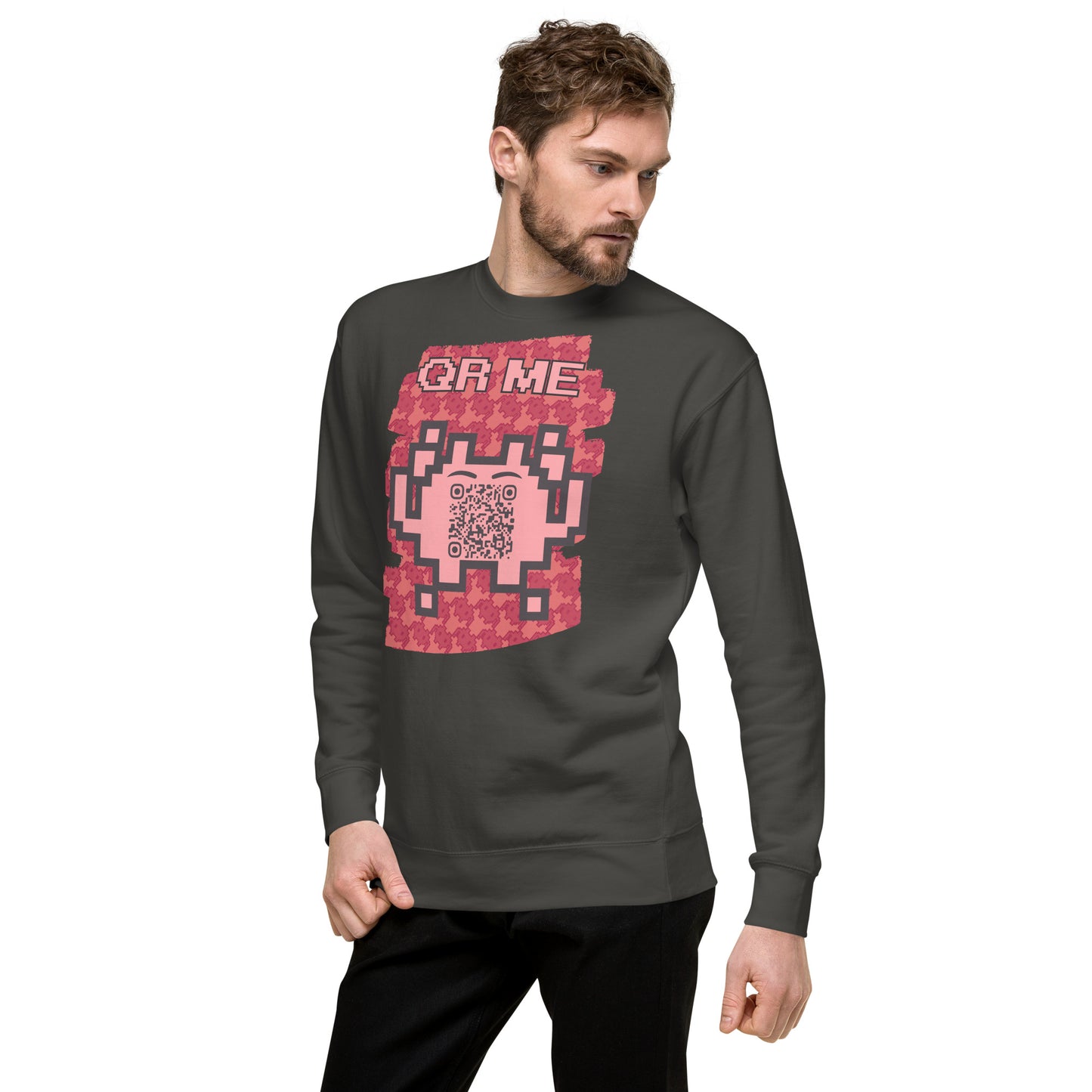 Red Alien QR Code Sweatshirt β Bold Tech for Gamers & YouTubers