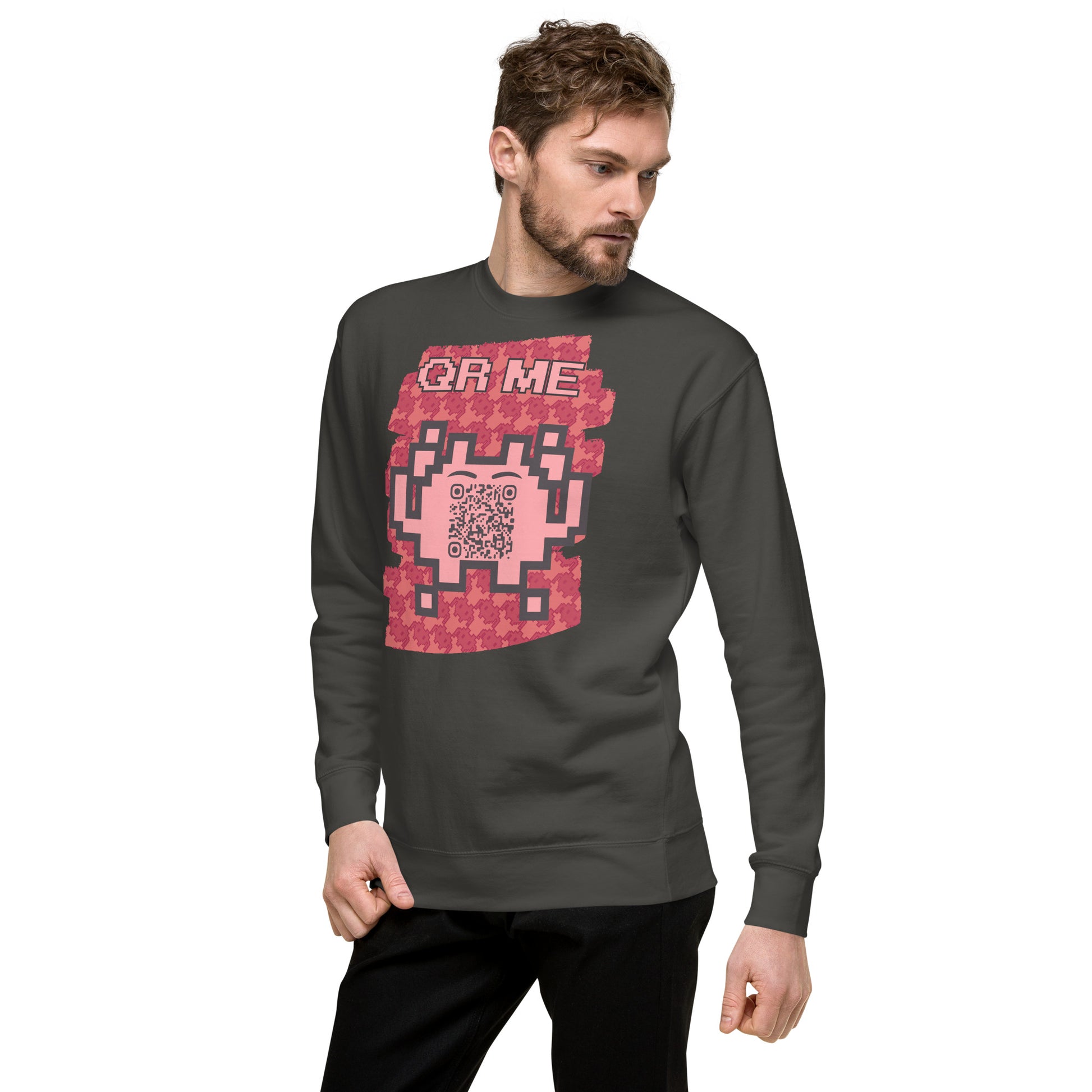 Red Alien QR Code Sweatshirt β Bold Tech for Gamers & YouTubers