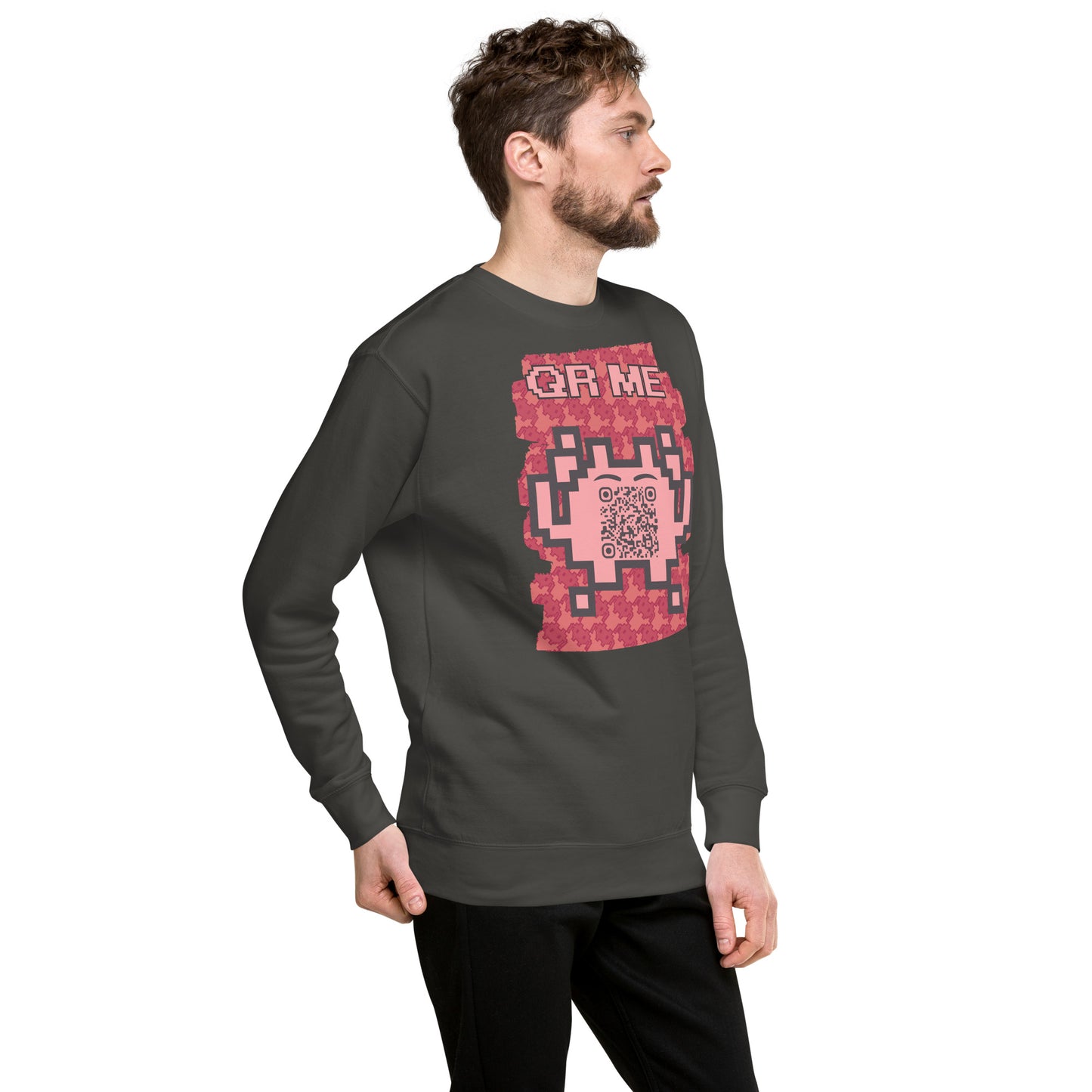 Red Alien QR Code Sweatshirt β Bold Tech for Gamers & YouTubers
