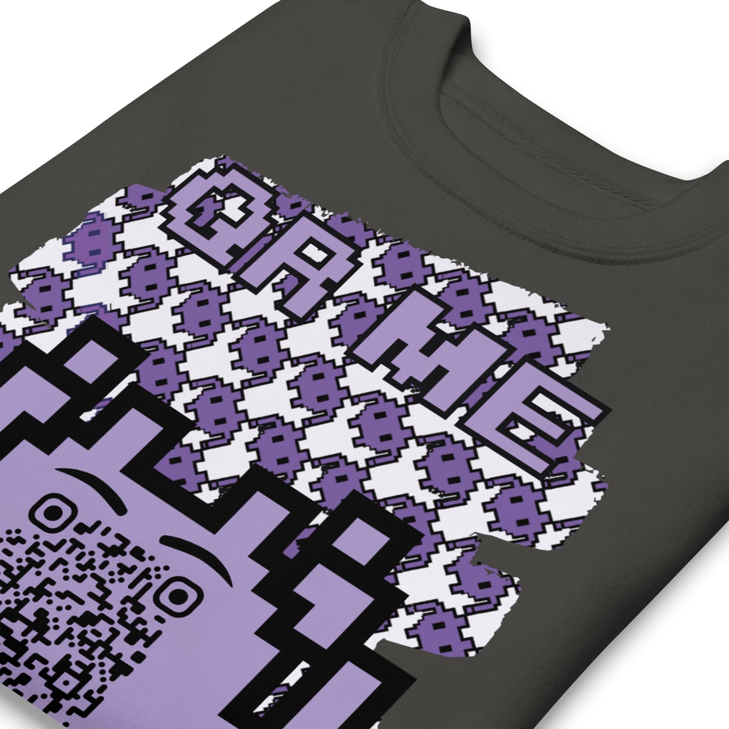 Purple Alien QR Code Sweatshirt β Classic Style for Gamers & Creators
