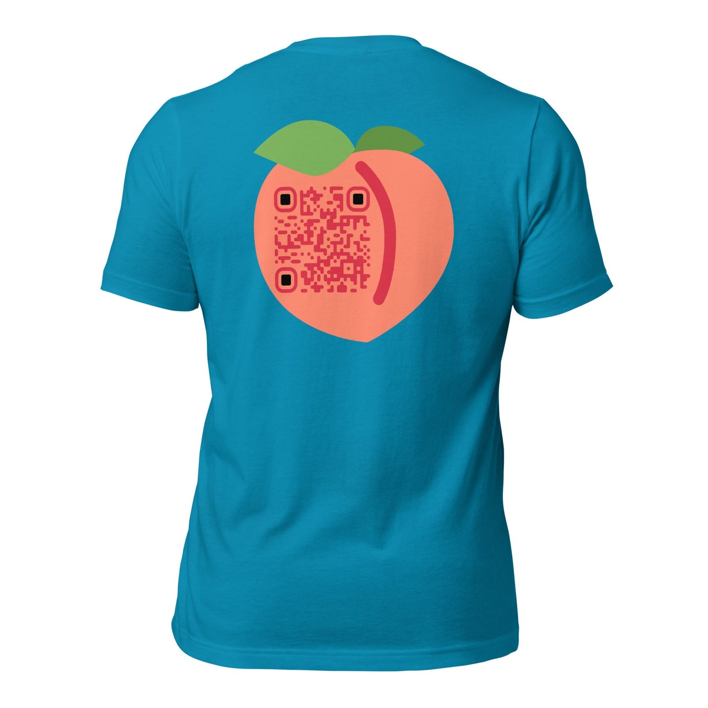 Peach Emoji Personalized QR Code Unisex T-Shirt