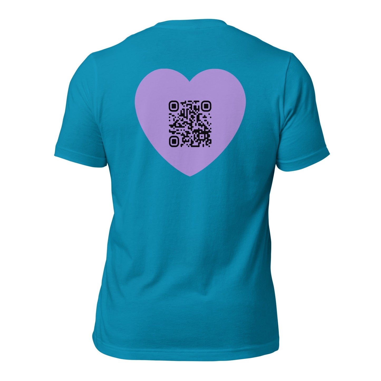 Purple Heart Emoji Personalized QR Code Unisex T-Shirt