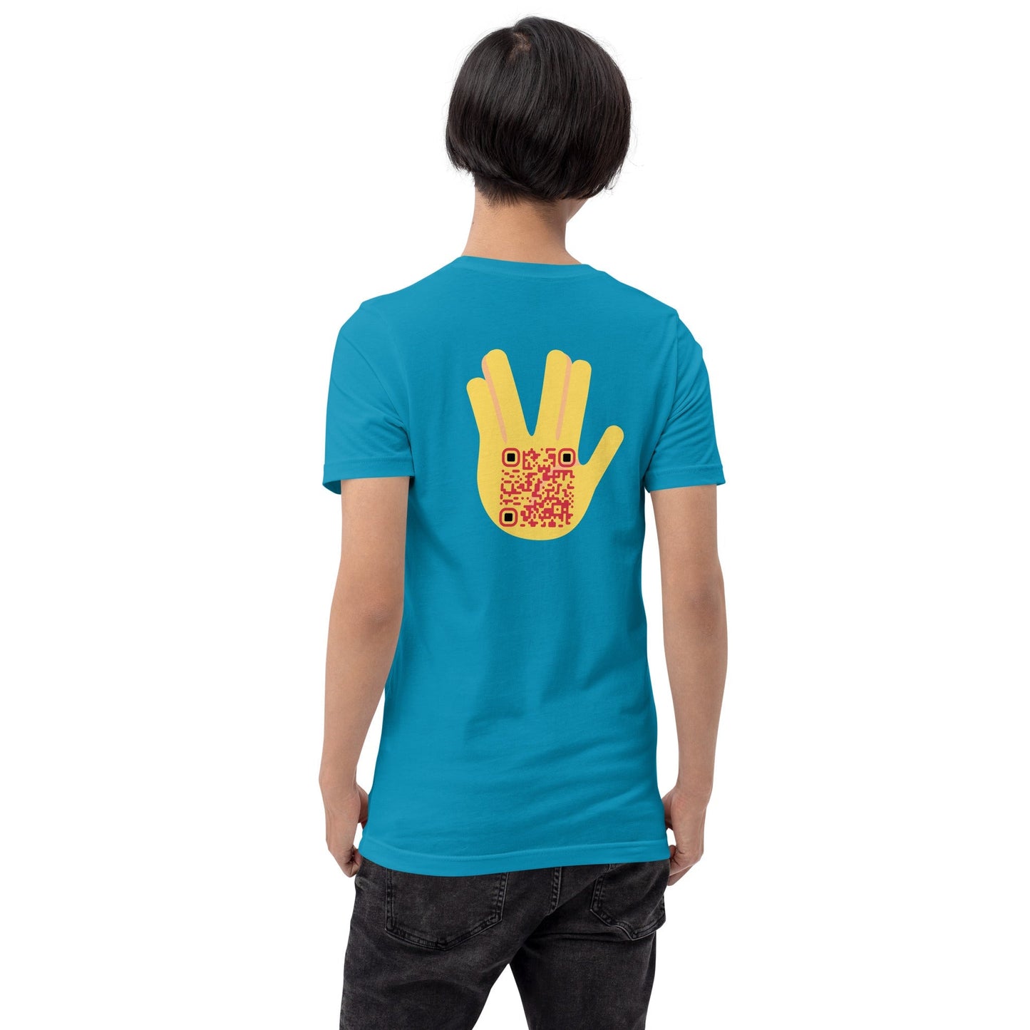 Vulcan Wave Emoji Personalized QR Code T-Shirt