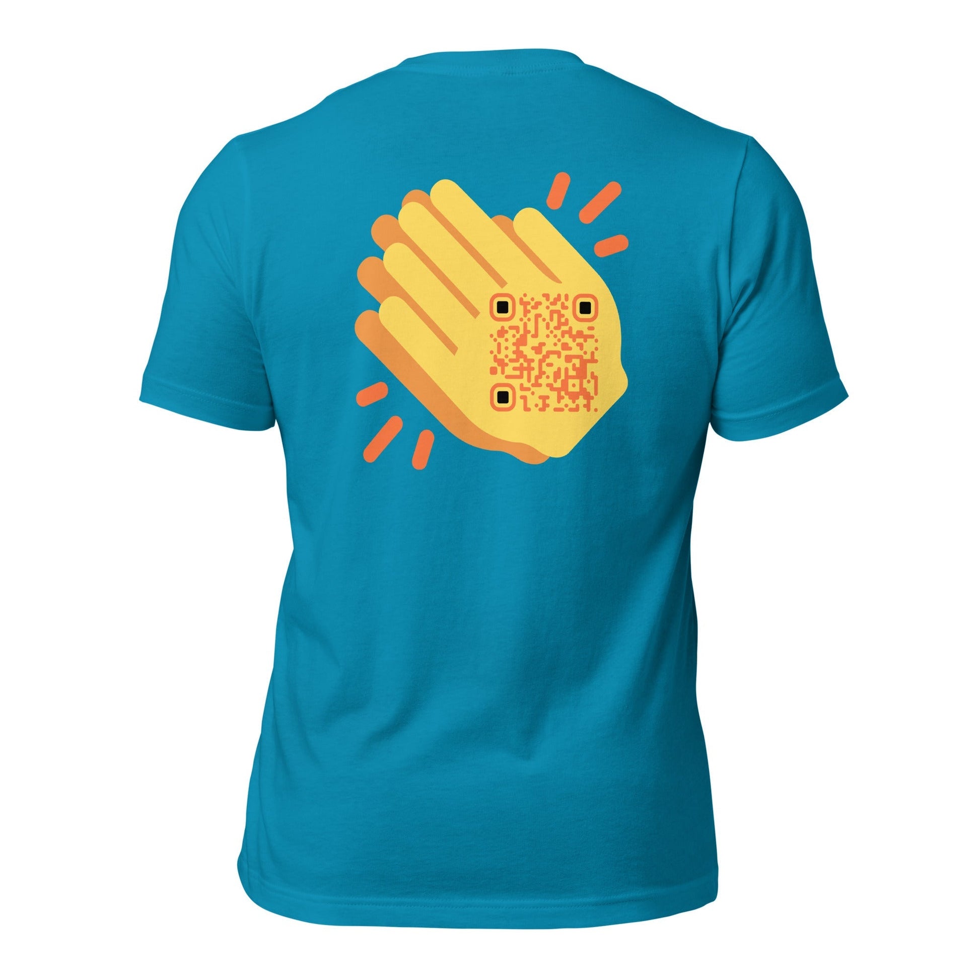 Wave Emoji Personalized QR Code Unisex T-Shirt