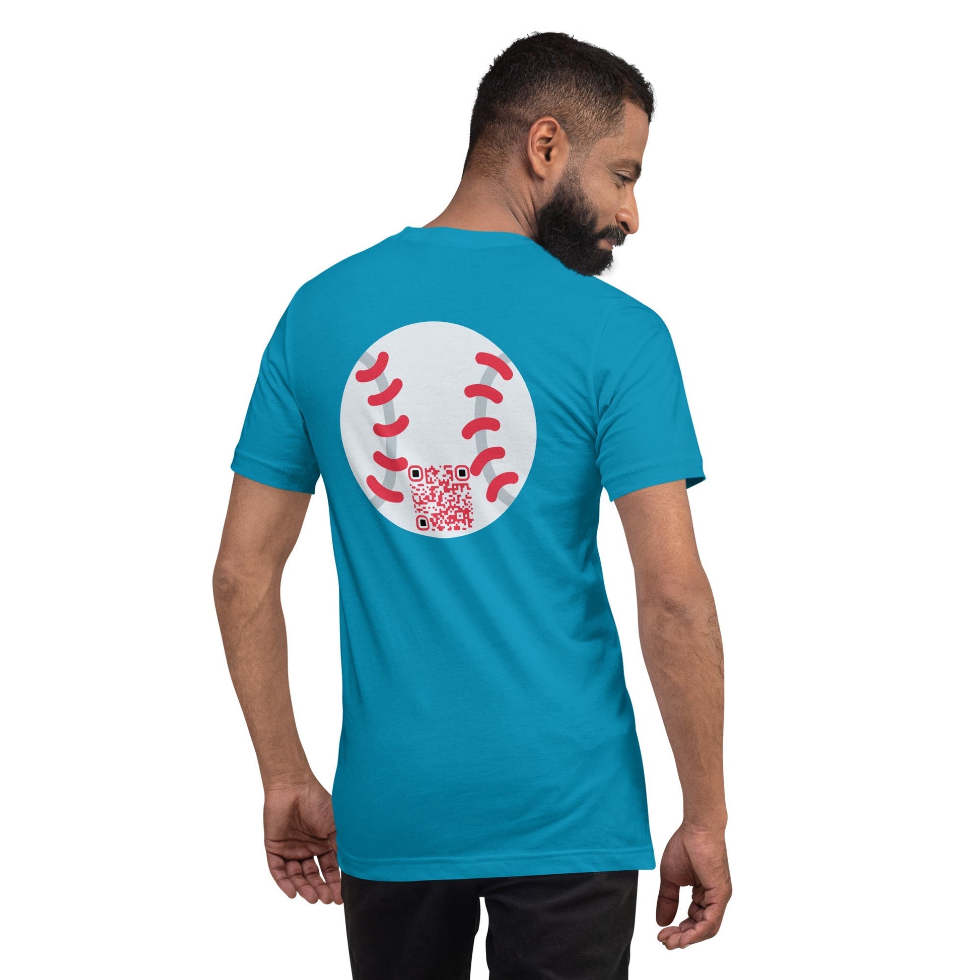 Baseball Emoji Personalized QR Code Unisex T-Shirt