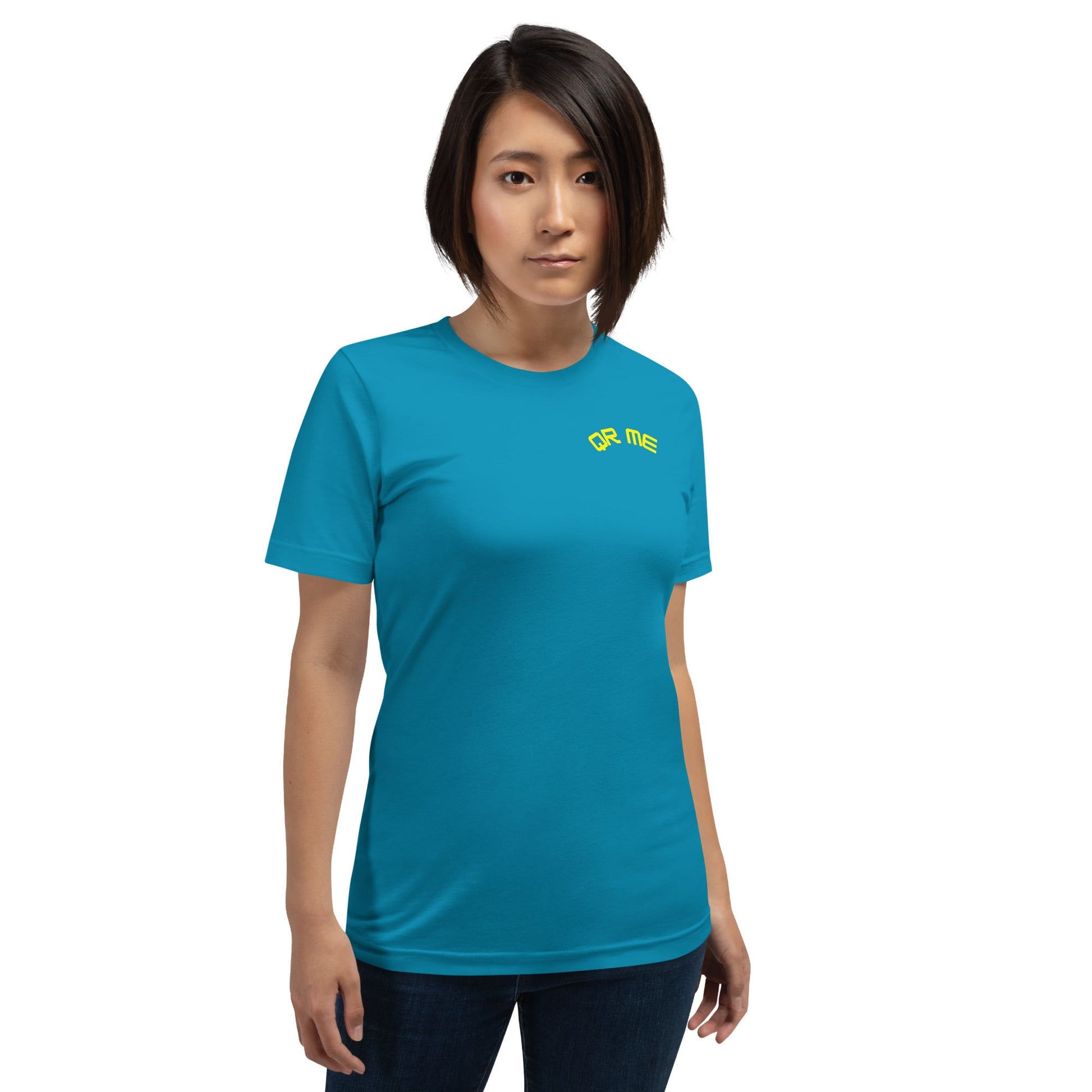 Wave Emoji Personalized QR Code Unisex T-Shirt