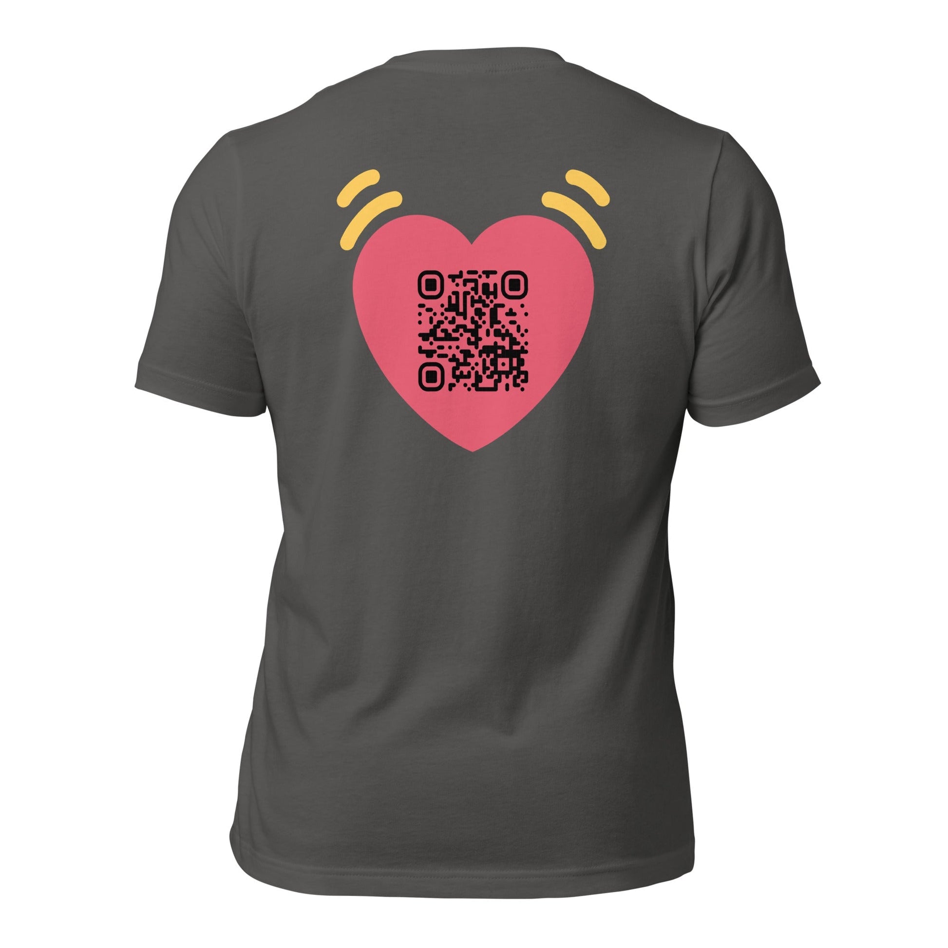 Pink Heart Emoji Personalized QR Code Unisex T-Shirt