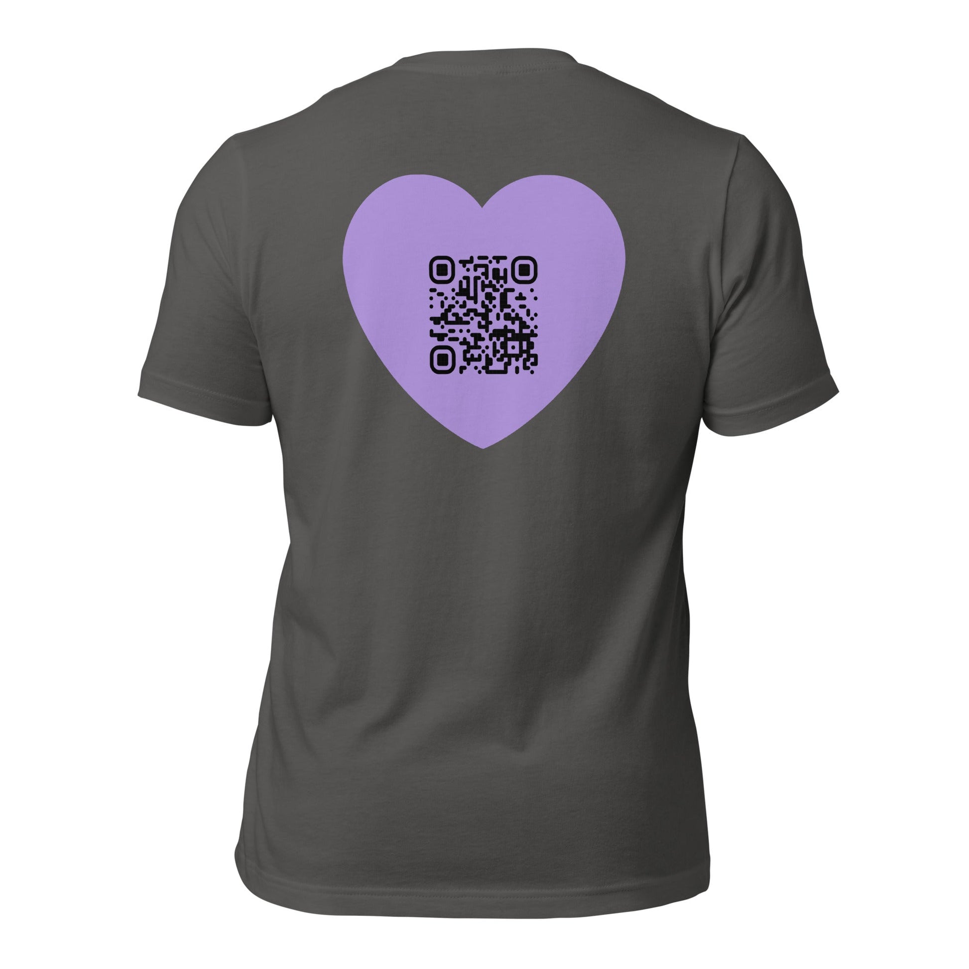 Purple Heart Emoji Personalized QR Code Unisex T-Shirt