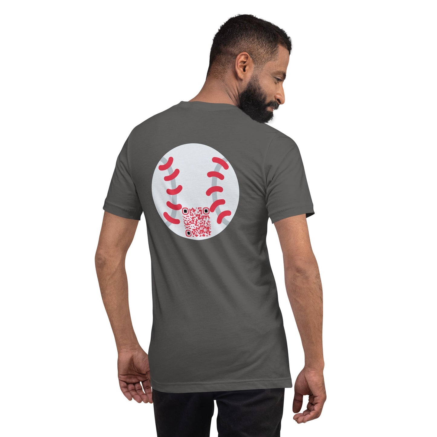 Baseball Emoji Personalized QR Code Unisex T-Shirt