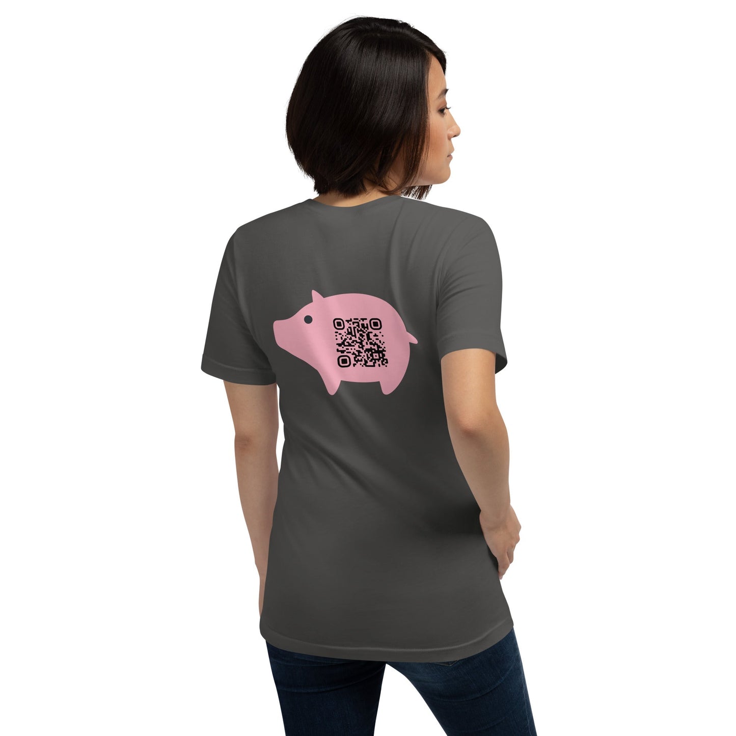 Cute Pig Emoji Personalized QR Code Unisex T-Shirt