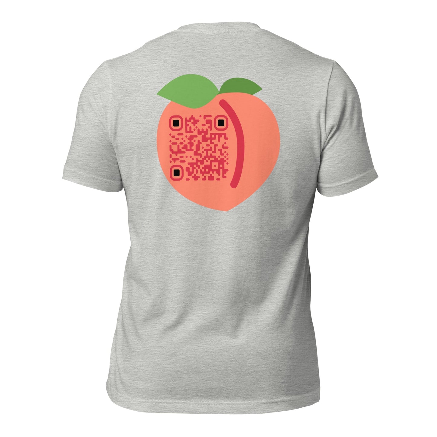 Peach Emoji Personalized QR Code Unisex T-Shirt