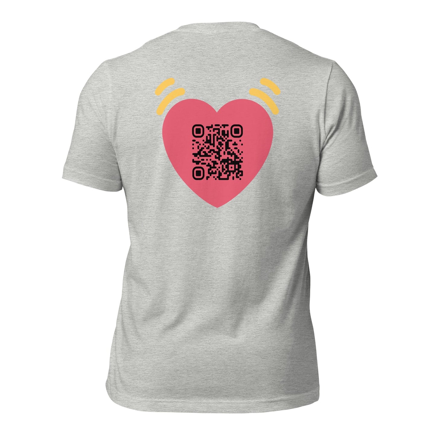 Pink Heart Emoji Personalized QR Code Unisex T-Shirt