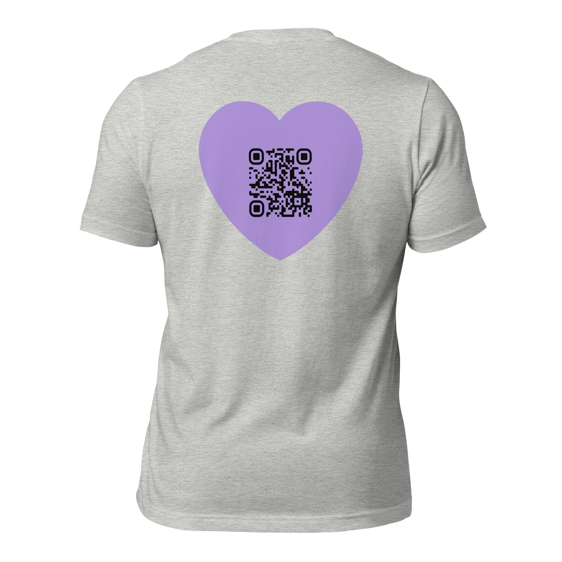 Purple Heart Emoji Personalized QR Code Unisex T-Shirt