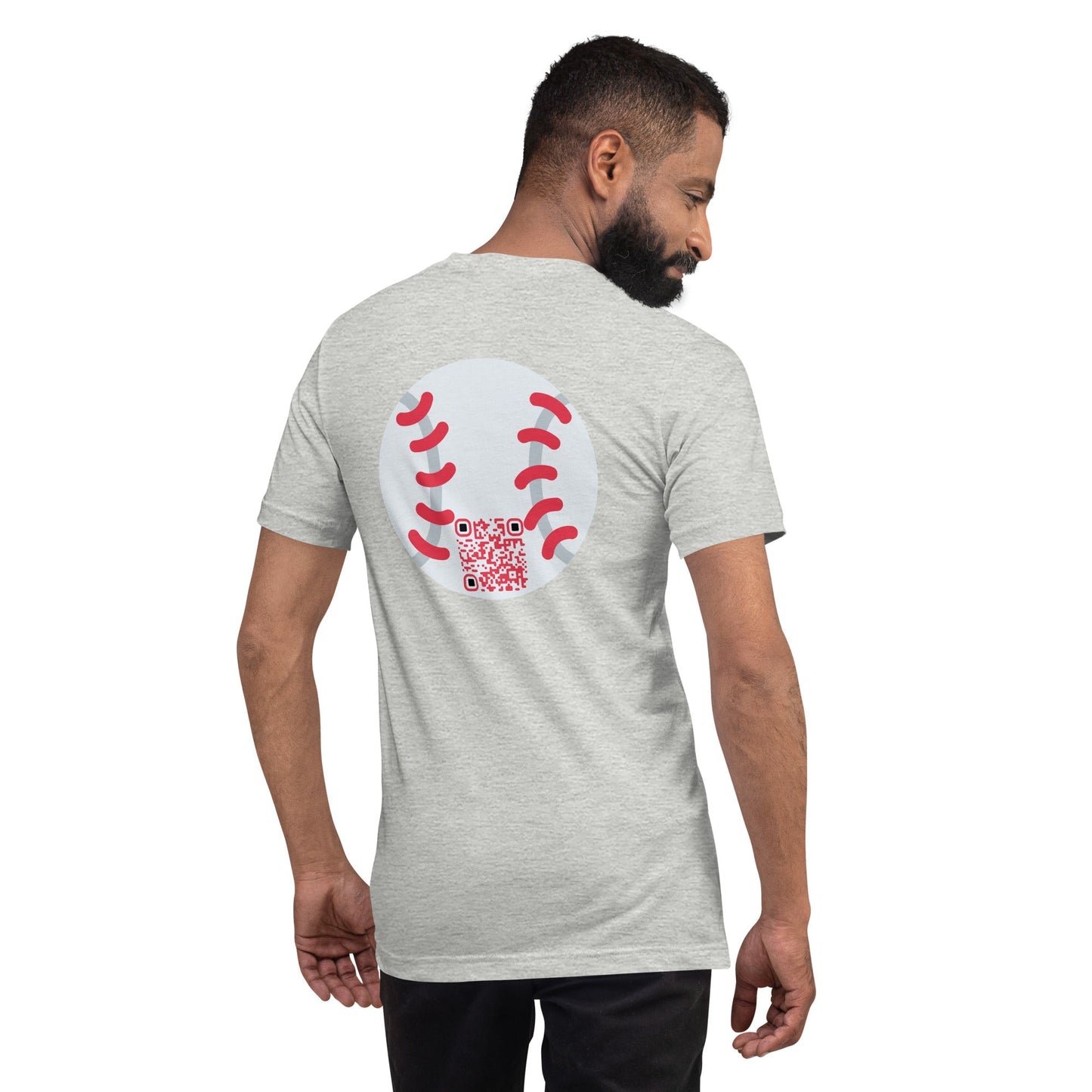 Baseball Emoji Personalized QR Code Unisex T-Shirt