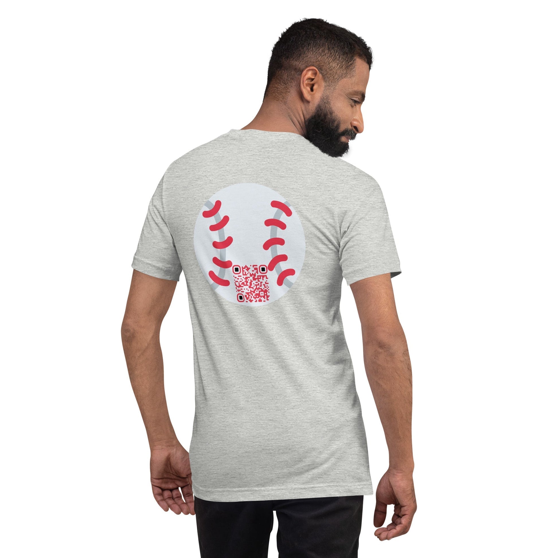 Baseball Emoji Personalized QR Code Unisex T-Shirt