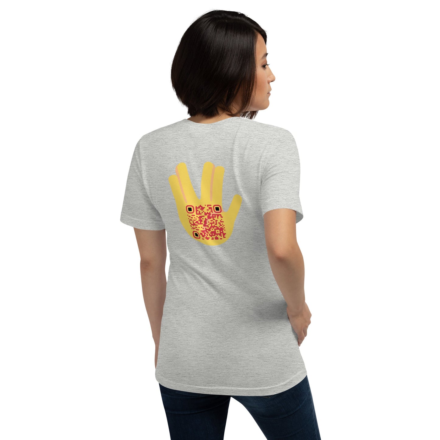 Vulcan Wave Emoji Personalized QR Code T-Shirt
