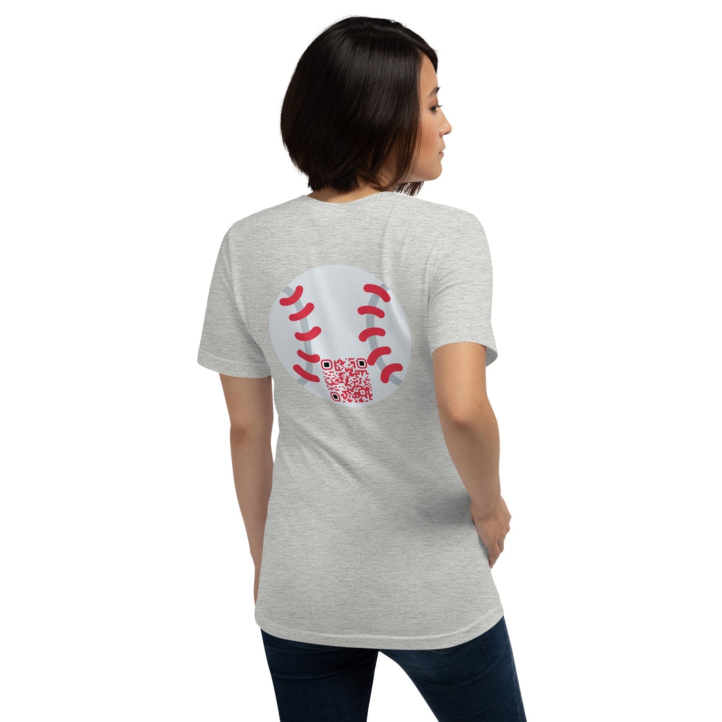 Baseball Emoji Personalized QR Code Unisex T-Shirt