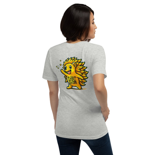 Hedgehog Emoji Personalized QR Code Unisex T-Shirt