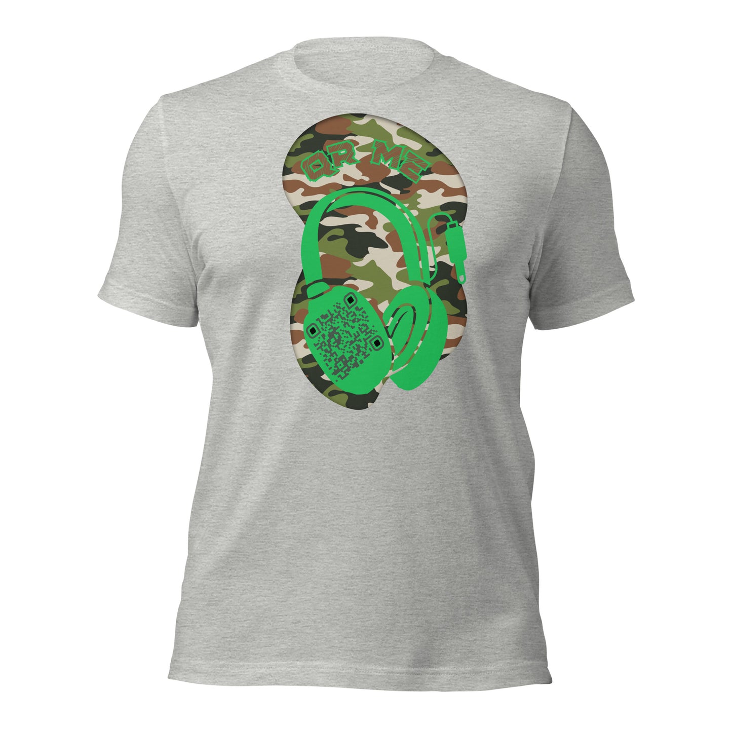 Green Camo QR Code T-Shirt – Share Your Music in Style