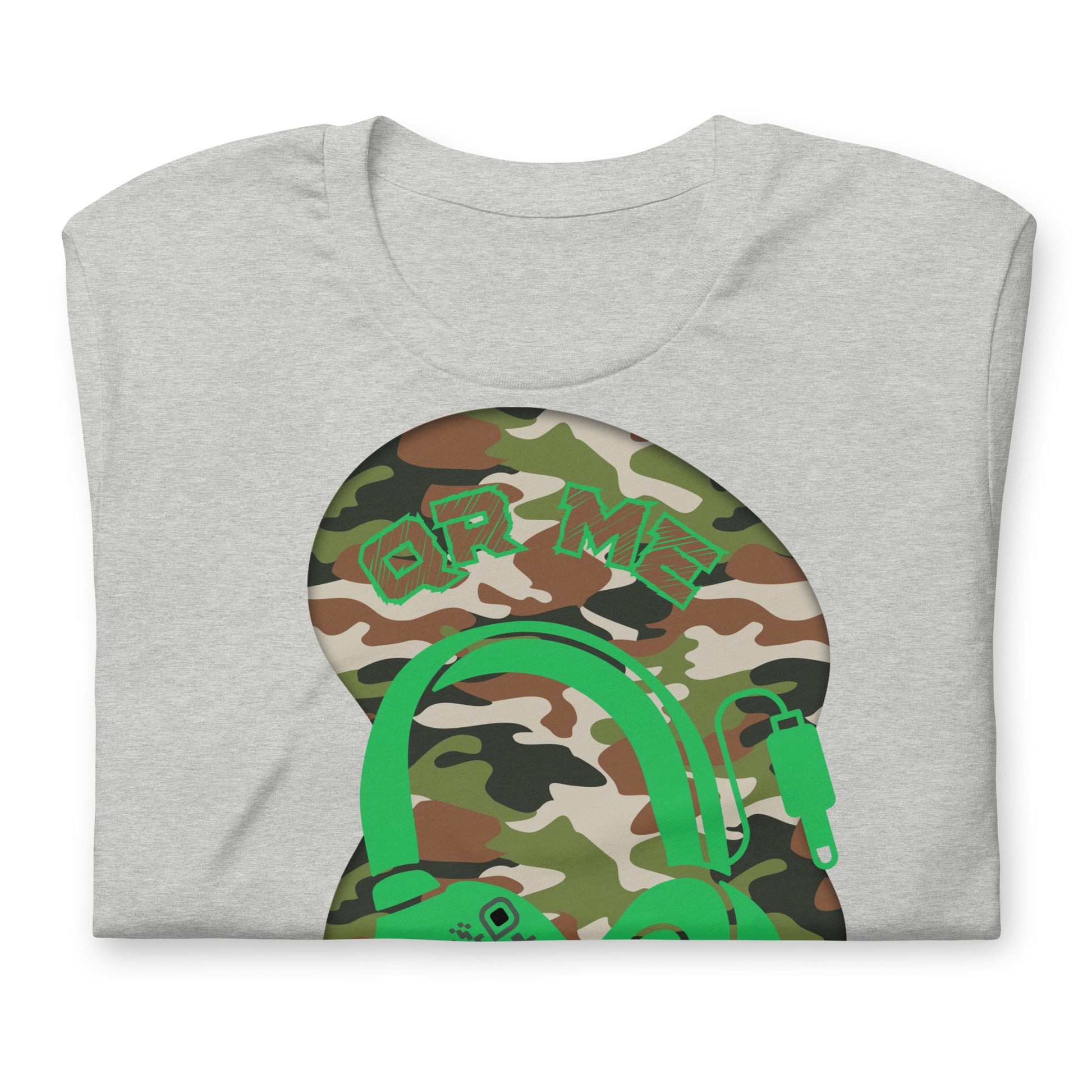 Green Camo QR Code T-Shirt – Share Your Music in Style