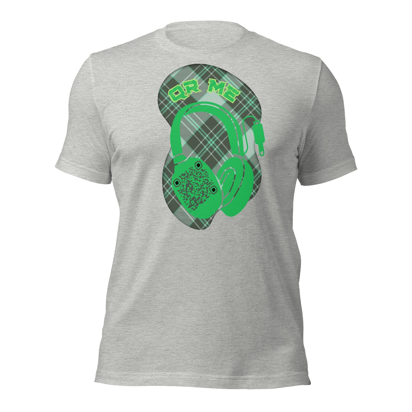 Green Check QR Code T-Shirt – Share Your Music with a Classic Twist