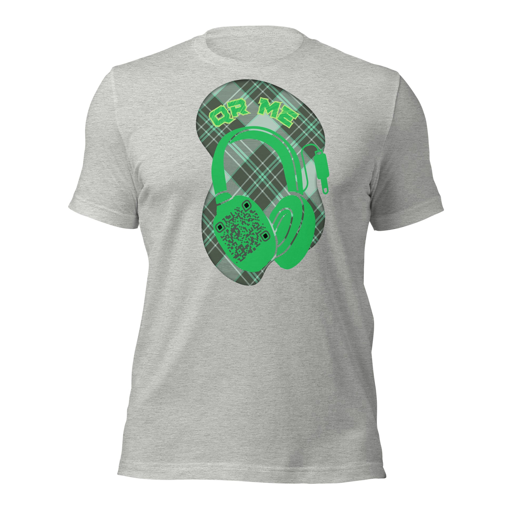 Green Check QR Code T-Shirt – Share Your Music with a Classic Twist