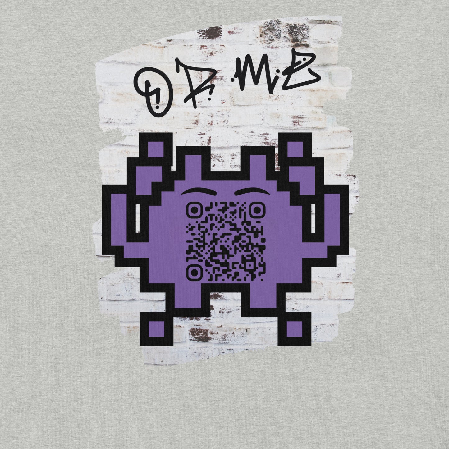 Graffiti Wall Alien QR Code T-Shirt – For Gamers and YouTubers