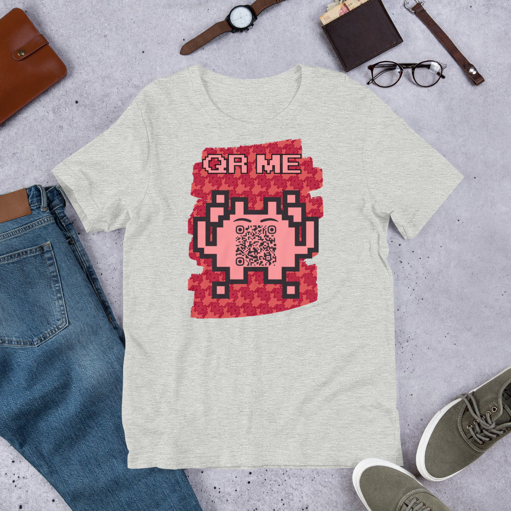 Red Alien QR Code T-Shirt – Go Boldly and Share